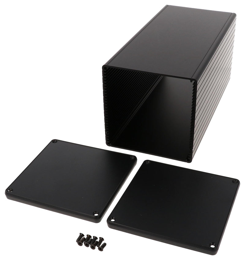 HAMMOND 1455NS2202BK Metal Enclosure, w/Plastic End Panel, Small, Aluminium, 103 mm, 103 mm, 220 mm