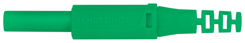 SCHUTZINGER SFK 30 S NI / OK / GN Banana Test Connector, Plug, Cable Mount, 32 A, 1 kV, Nickel Plated Contacts, Green