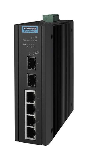 ADVANTECH EKI-2706G-2FPI-A ENET SW, UNMANAGED GBIT, RJ45X4, SFPX2