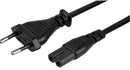 PRO ELEC PELB1178 LEAD EURO PLUG 2.5A TO C7 BLACK 3M