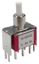 MULTICOMP PRO MP-PB8-BB00B10QE-1 Pushbutton Switch, DPDT, On-(Off), Round Plunger