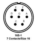 ITT CANNON MS3100F16S-1PW Circular Connector, MIL-DTL-5015 Series, MS3100 Series, Wall Mount Receptacle, 7 Contacts