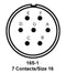 ITT CANNON MS3100F16S-1PZ Circular Connector, MIL-DTL-5015 Series, MS3100 Series, Wall Mount Receptacle, 7 Contacts