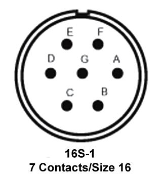 ITT CANNON MS3100F16S-1PZ Circular Connector, MIL-DTL-5015 Series, MS3100 Series, Wall Mount Receptacle, 7 Contacts