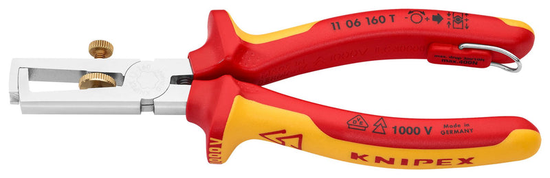 KNIPEX 11 06 160 T Wire Stripper, Insulation, 7AWG, 5mm, Capacity, Single, Multiple & Fine Stranded Cables GTIN UPC EAN: 4003773081418
