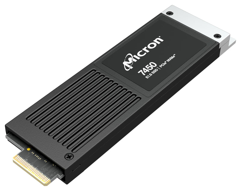 MICRON MTFDKBZ7T6TFR-1BC1ZABYY SSD, Internal, E1.S 5.9 mm, PCIe Gen 4, NVMe, 7.68 TB, 3D TLC NAND