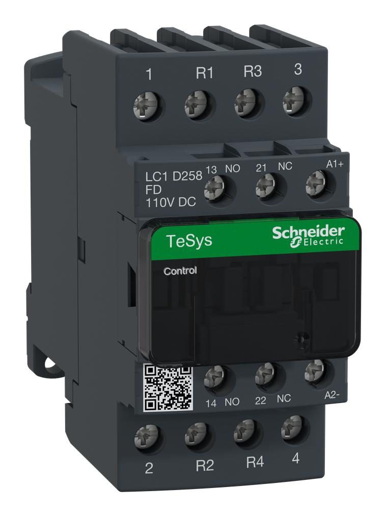 Schneider Electric LC1D258FD LC1D258FD Relay Contactor Tesys D Series DPST-NO DPST-NC 4P 40 A at 440 VAC