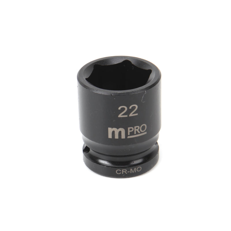 MULTICOMP PRO MP12-CRMO22 Socket, Hex, 22 mm x 38 mm, 1/2" Drive Size, Chromium Molybdenum Steel, DIN3121, Auto Repair