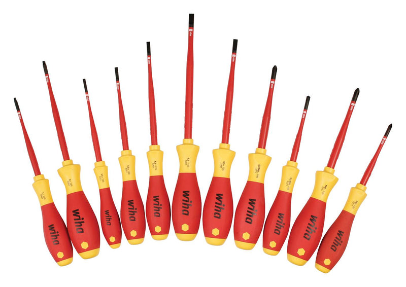 WIHA 32198 INSULATED SLIMLINE SCREWDRIVER SET, 11PC
