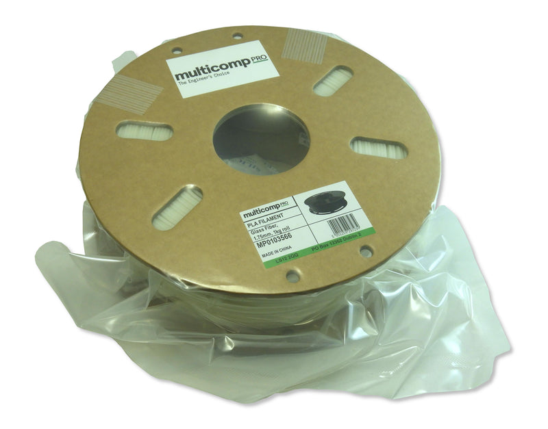 MULTICOMP PRO MP013566 3D Printer Filament, 1.75mm, Glass Fibre Reinforced PLA (Polylactide), Natural, 190&deg;C to 230&deg;C, 1kg