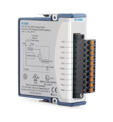 NI 783733-01 783733-01 Current Output Module C Series NI-9265 100 Ksps 16 bit 4 Spring Terminal