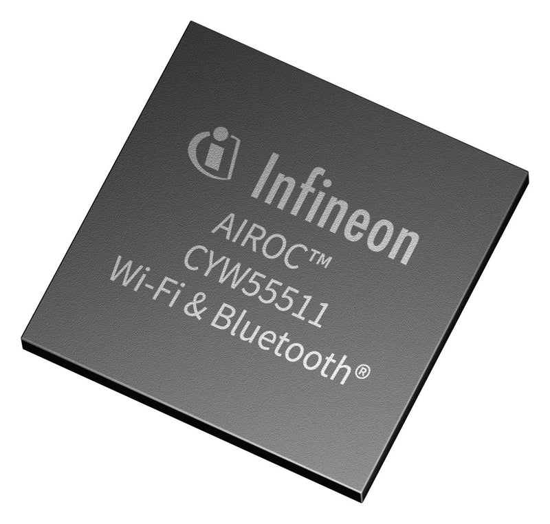 INFINEON CYW55511IUBGTXTMA1 WLAN, SDIO/GSPI/HSUART Interface, 2.4 GHz, 1X1 802.11AX, -40 &deg;C to 85 &deg;C, AIROC Bluetooth Series