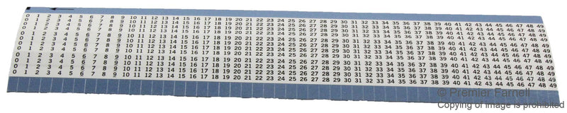BRADY TMM-0-49-PK WIRE MARKER CARDS, 1.5IN/38MML, 0-49, BL