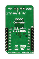 MIKROELEKTRONIKA MIKROE-2963 Add-On Board, Buck-Boost 2 Click Board, DC/DC Buck/Boost Converter, 5V, 2A Out, MikroBUS