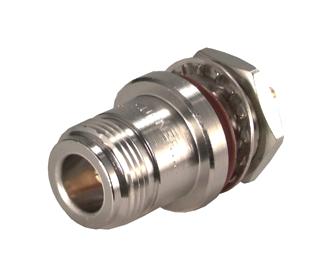 HUBER+SUHNER 22"N-50-0-3/133"NE RF / Coaxial Connector, N Coaxial, Straight Bulkhead Jack, Solder, 50 ohm