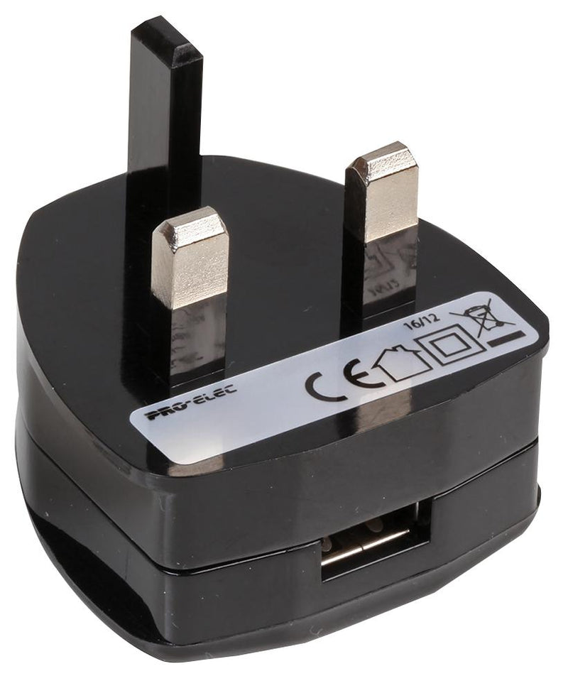 PRO ELEC PELL0094 QUICK CHARGE 3.0 USB MAINS CHARGER, BLK