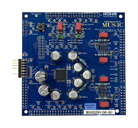 ROHM BD34302EKV-EVK-001 Evaluation Board, BD34302EKV, 32Bit, 1.5MHz, Stereo Audio DAC