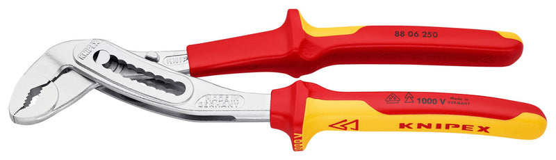 KNIPEX 88 06 250 Pliers, Slip Joint, 250mm L, 1000V VDE Insulated Alligator Water, Dual Component Handles GTIN UPC EAN: 4003773039303