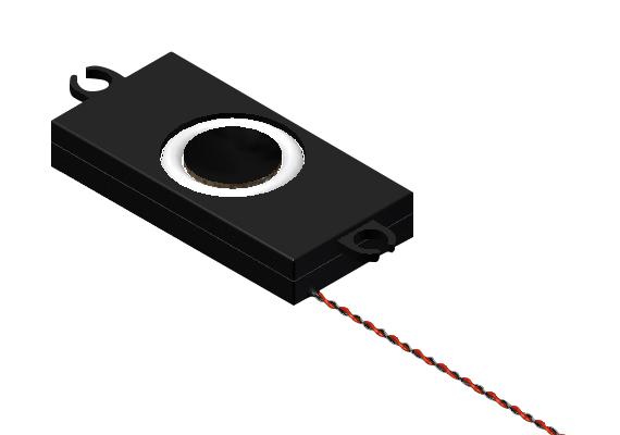 PUI AUDIO ASE06008MR-LW150-R Speaker, 400 Hz to 20 kHz, 8 ohm, 4 W, 83 dBA, Round with Rectangular Frame, Flange Mount