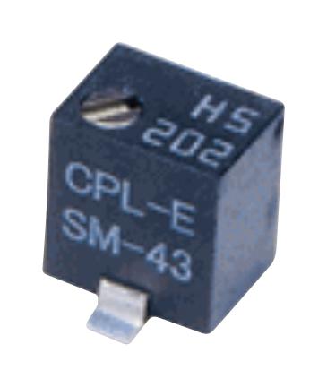 NIDEC COMPONENTS SM-43TW501 Trimmer, Multi Turn, RuO2 Cermet, Top Adjust, 500 ohm, Surface Mount, 5 Turns