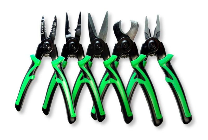 MULTICOMP PRO MP014774 Plier Set, 8", Combination Plier/Wire Stripper/Crimping Clamp/Shear/Cable Shear Heads