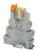 PHOENIX CONTACT 2910537 Power Relay, DPDT, 24 VDC, 6 A, PLC-RPT, DIN Rail PLC-RPT- 24DC/2X21/FG