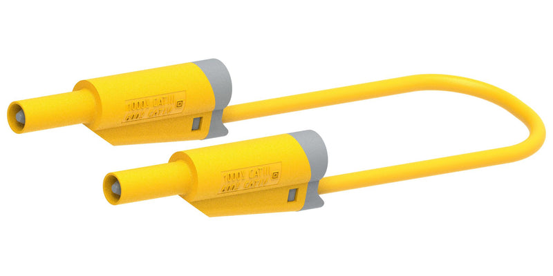 MULTICOMP PRO MP771103 Banana Test Lead, 4mm Banana Plug, Stackable, 4mm Stackable Banana Plug, 2.32 ", 59 mm, Yellow