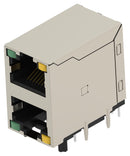 TE CONNECTIVITY 2501550-9 Modular Connector, RJ45 Jack, 2 x 1 (Stacked), 8P8C, Cat5e, Through Hole Mount