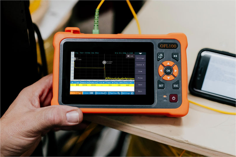 TEMPO OFL100-EU Optical Reflectometer OTDR, 1310 nm, 1550 nm, 26 dB, 2.5 m, 100 km, OFL100 Series