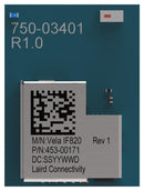 LAIRD CONNECTIVITY 453-00171C Bluetooth Module, BLE 5.0 + EDR, 1 Mbps, -93.5 dBm, 2.6 to 3.3 V, -40 &deg;C to 85 &deg;C, Vela IF820 Series
