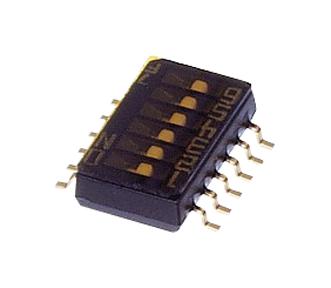 NIDEC COMPONENTS CHS-06TB1 DIP / SIP Switch, 6 Circuits, Slide, Surface Mount, SPST-NO, 6 V, 100 mA