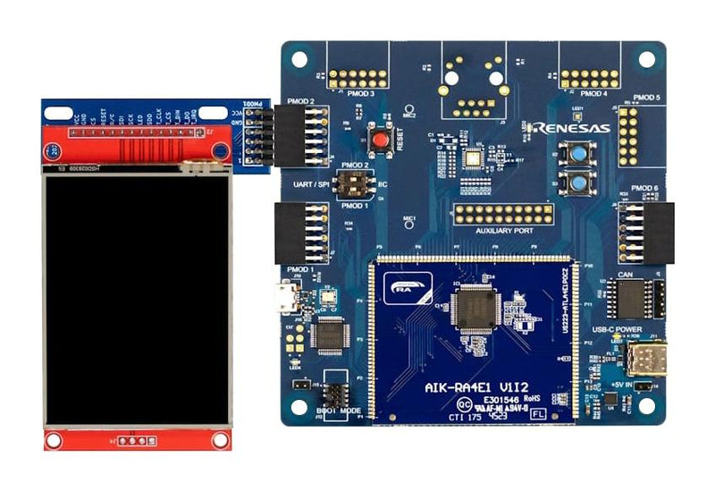 RENESAS RTK0EG0002D00001BE AI Solution Kit, R7FA4E110D2CFM, RA Family, ARM Cortex-M33, 32Bit, AIK-RA4E Board, PMOD Board