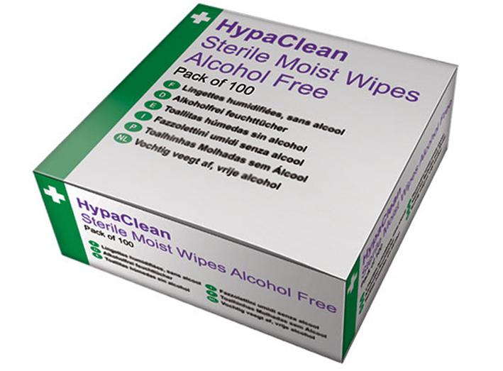 SAFETY FIRST AID GROUP D5201 Sterile Moist Wipes, Alcohol-Free, Individually Wrapped, 10cm x 14cm, Pack of 100