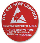 CORSTAT CONTAINERS EXIT FLOOR SIGN UK Safety Sign, Prohibition, Attention You are Now Leaving an ESD Protected Area, PC (Polycarbonate)