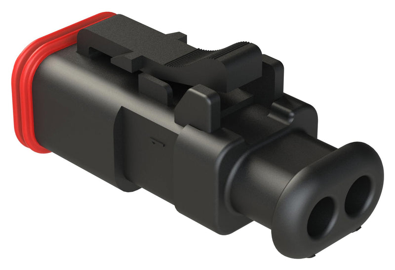 AMPHENOL SINE/TUCHEL AT06-2S-SR01BLK Automotive Connector Housing, Black, AT Series, Plug, 2 Ways