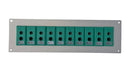LABFACILITY IS-K-FF + FSP-10 Thermocouple Connector, 66 x 221mm Panel, Standard, K, Socket, 10Way, Green, IEC, Fascia Mount