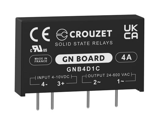 CROUZET GNB4D1C Solid State Relay, 4 A, 600 VAC, Through Hole, PC Pin, Zero Crossing