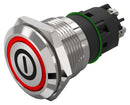 EAO 82-5152.2113.B001 Vandal Resistant Switch, On/Off, 82 Series, 19 mm, SPDT, Maintained, Round Flat Flush, Natural