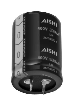 AISHI ELH2GM331Q35KT Electrolytic Capacitor, 330 &micro;F, 400 V, &plusmn; 20%, Snap-In, 2000 hours @ 105&deg;C