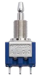 ALCOSWITCH - TE CONNECTIVITY MPS-203R SWITCH, PUSHBUTTON , DPDT, 3A, 125VAC, SOLDER LUG