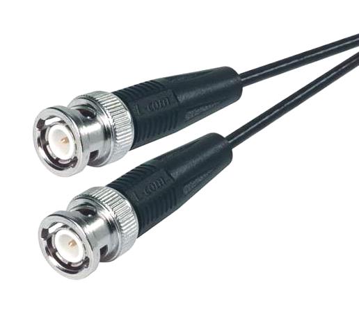 L-COM CC174-2 RF / Coaxial Cable Assembly, BNC Plug to BNC Plug, RG174, 50 ohm, 2 ft, 609.6 mm, Black