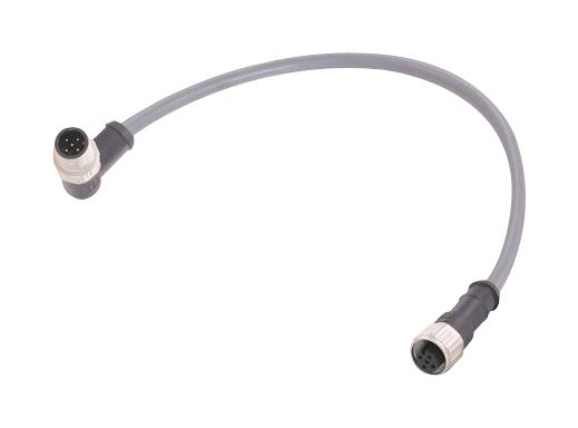 HARTING 21355352564015 SENSOR CABLE, 5P M12 R/A PLUG-RCPT, 4.9