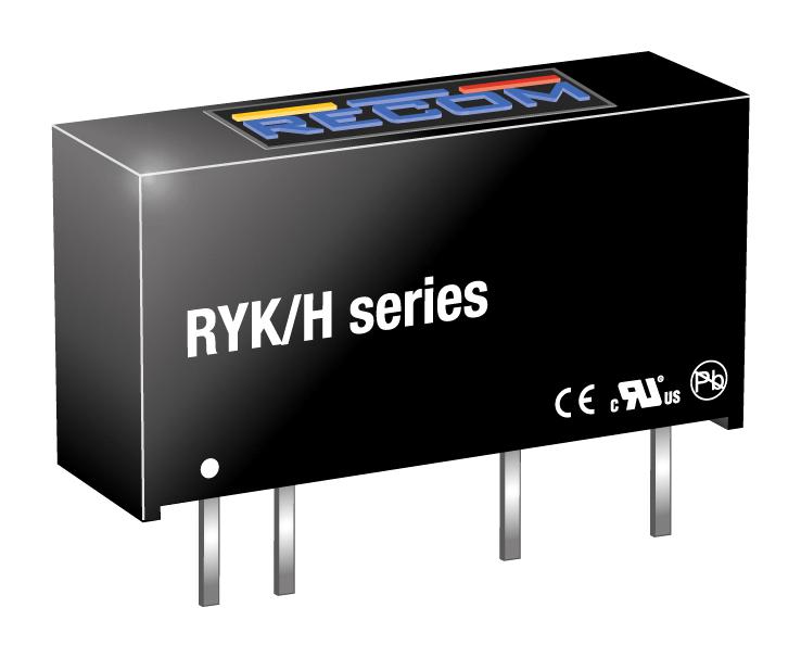 RECOM POWER RYK-0505S/H Isolated Through Hole DC/DC Converter, ITE, 1:1, 1 W, 1 Output, 5 V, 200 mA
