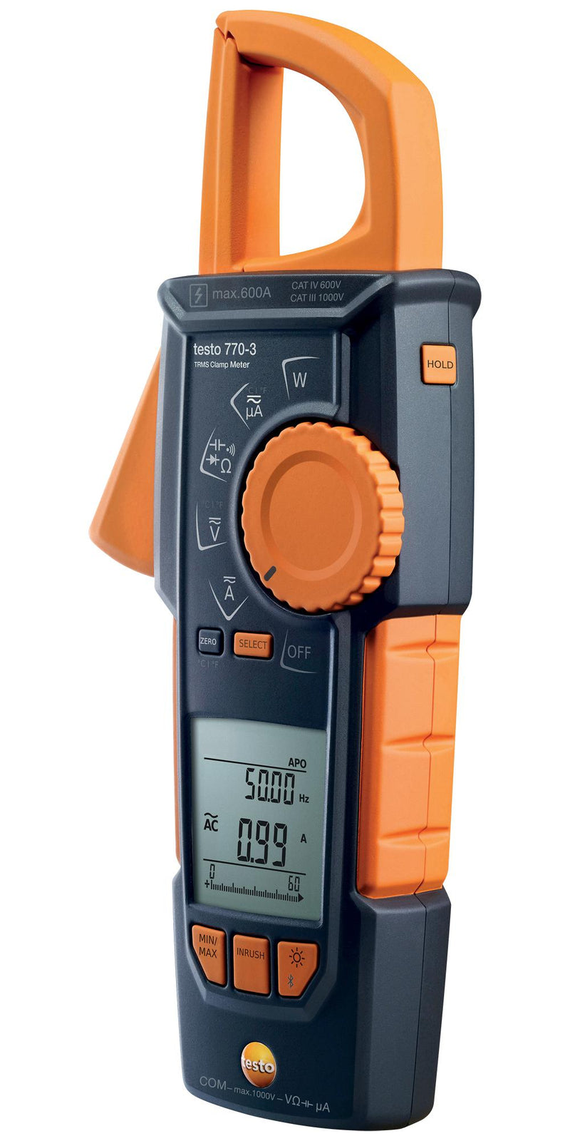 TESTO 0590 7703 02 CURRENT CLAMP W/BLUETOOTH, 3.75 DIG, 60A