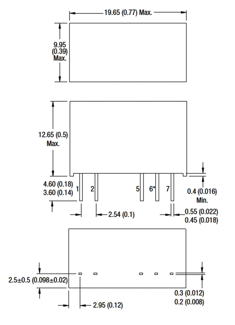 MURATA POWER SOLUTIONS MEJ2D1215SC Isolated Through Hole DC/DC Converter, Medical, SIP, 1:1, 2 W, 2 Output, 15 V