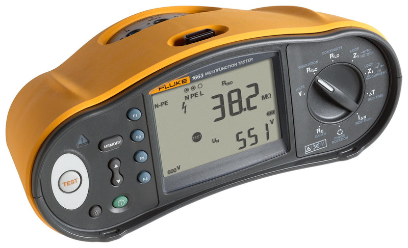 FLUKE FLUKE 1663 EU Multifunction Installation Tester, 1660 Series, 500 V AC Max., 500 V DC Max., 20 Mohm to 1000 Mohm