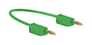 STAUBLI 28.0039-050-25 Banana Test Lead, PVC, 2mm Stackable Banana Plug, 2mm Stackable Banana Plug, 19.6 ", 500 mm, Green