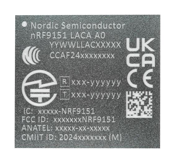 NORDIC SEMICONDUCTOR NRF9151-LACA-R Low Power SIP, DECT NR+, GNSS, LTE-M, NB-IoT, ADC/I2C/I2S/PDM/PWM/RTC/SPI/UART, 2.2 GHz