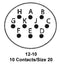 ITT CANNON KPSE06J12-10PY Circular Connector, KPS Series, MIL-DTL-26482 Series I, Straight Plug, 10 Contacts, Crimp Pin