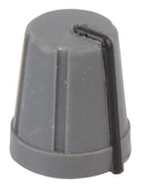 MULTICOMP CR-R4-6 Knob, Round with Indicator Line, 6 mm, 13.2 mm, D Shaft, Rubber with Plastic Insert